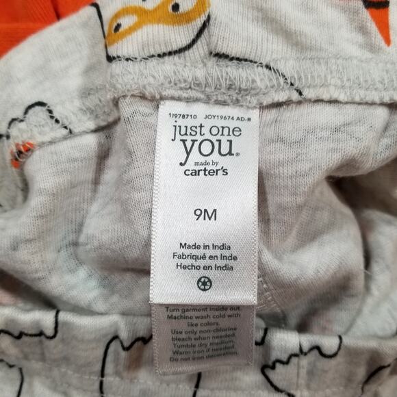 Carter's Baby Boy Halloween Orange / Beige One Piece w/ Pants Size 9 months, New - Picture 8 of 9